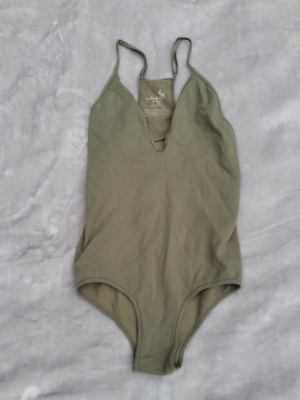 Intimatley Free People Olive Green bodysuite